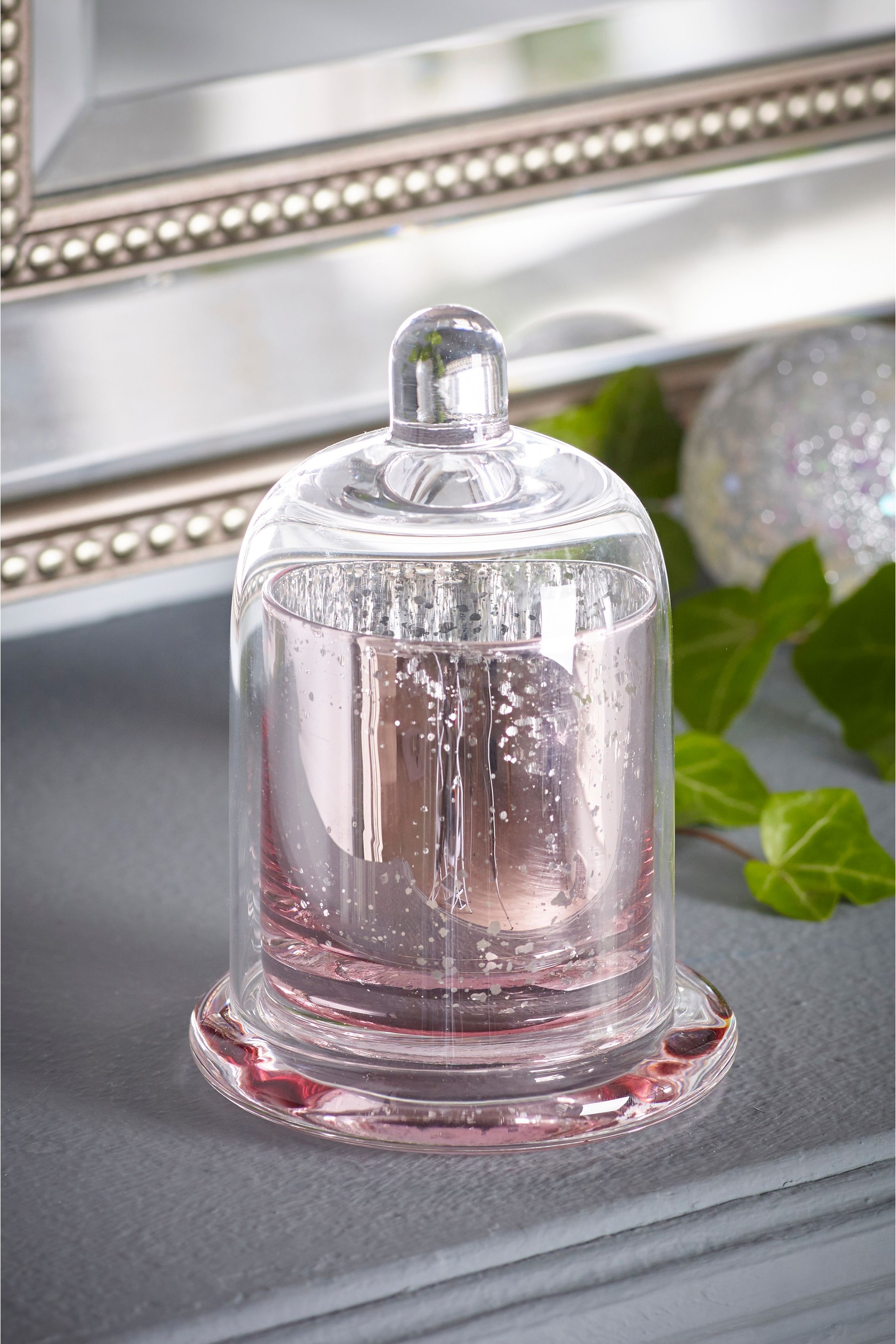 Mescente Luxuria Silver Domed cover Candle possessor vitrei testudine Jars