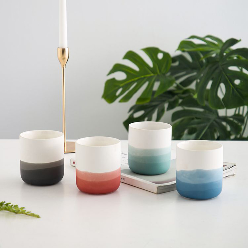 M&odor Decorrative Ceramic Blue and White Vase Taper Tealight Candle Holder, Lucernis et Candela Jars