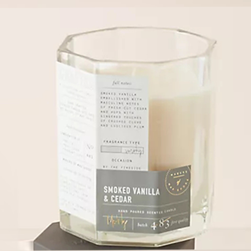 Luxuria Lignea Lid Cotton Wick Vas Vitrum Soy Cera Blend Autumnal Crafted Glass Candle