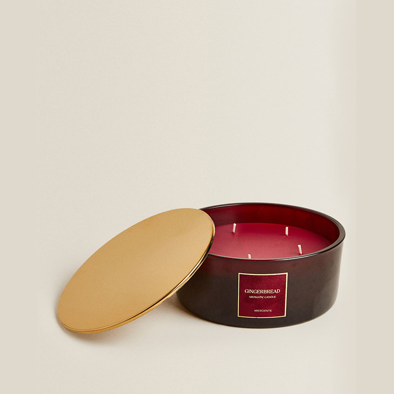 M&odore Custom Luxuria 3 Wicks Candles Privatum Secretum Label Nigrum Matte Vitri Candelae odoratae