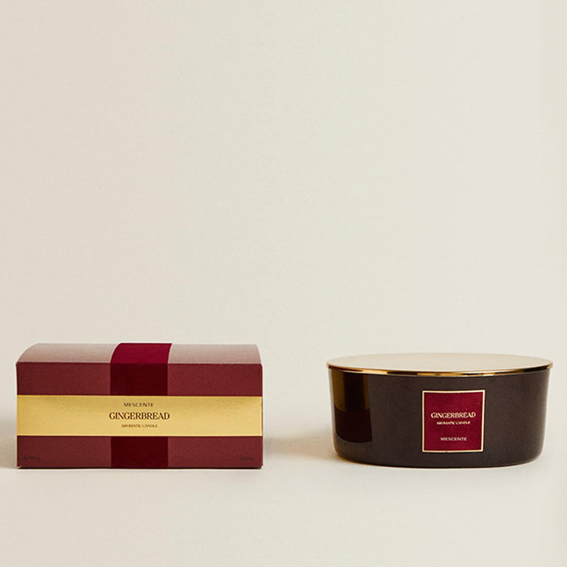 M&odore Custom Luxuria 3 Wicks Candles Privatum Secretum Label Nigrum Matte Vitri Candelae odoratae