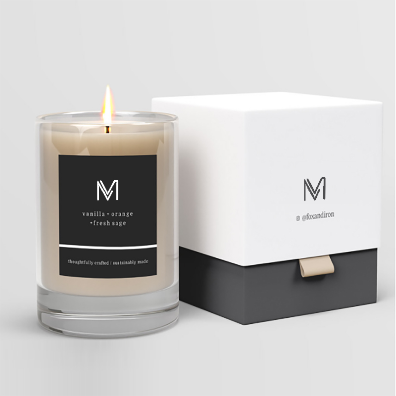 M&Solent officinam Lupum directe deliciae privatae label soy cereis candelis odoratis cum cistae in mole