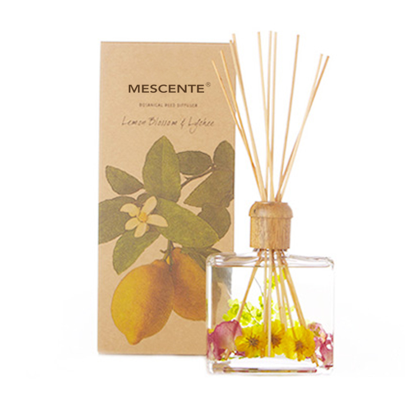 Wholesale High Quality Luxuria Custom Private Label Flower Sola Wood Aroma Reed Diffuser With Box