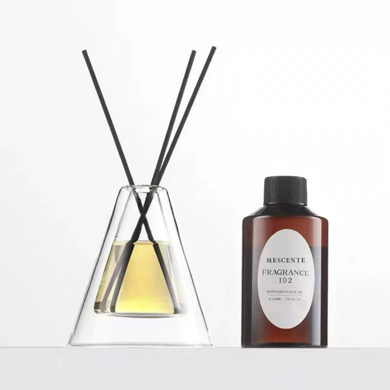 Custom Large Hex Essenza Unique Glass Bottle White Frosted Extra Air Aroma Reed Diffuser Home Fragrance, Reed Diffusers Christmas