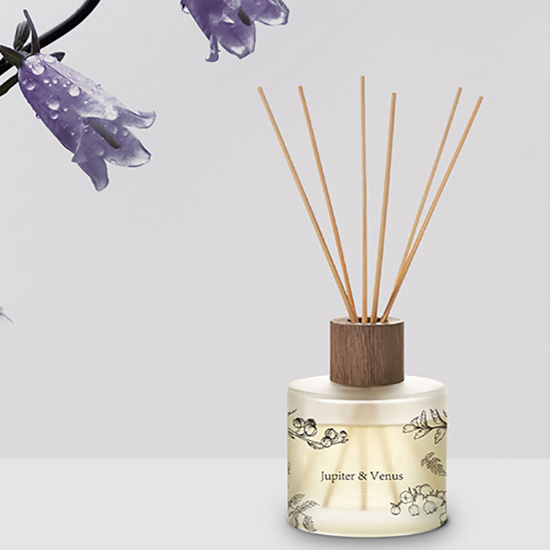 M&Scent Wholesale Luxuria Custom Decorative Amber Glass No Fire Unique Transparent Floral Aroma Reed Diffuser