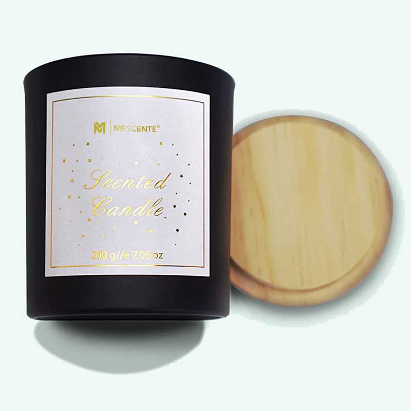 M&Scent Custom Logo Mini Round Crystal Glass Bottle Strong Coffee Soy Wax Scented Candles with Box in Bulk