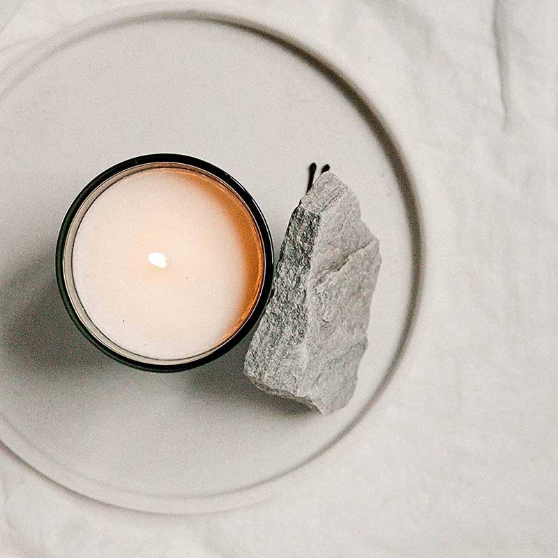M&Scent Custom Logo Mini Round Crystal Glass Bottle Strong Coffee Soy Wax Scented Candles with Box in Bulk