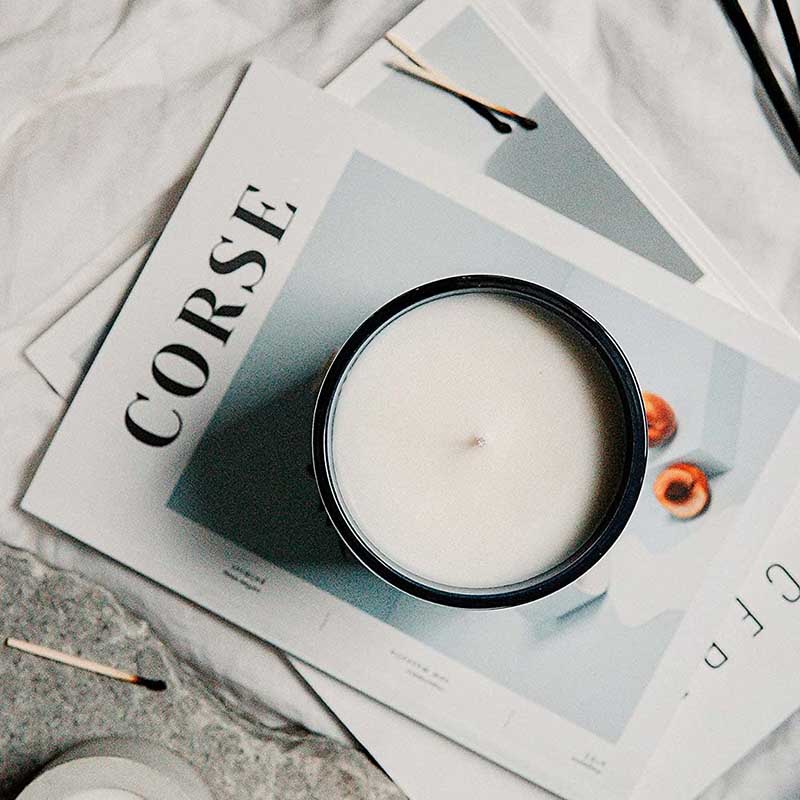 M&Scent Custom Logo Mini Round Crystal Glass Bottle Strong Coffee Soy Wax Scented Candles with Box in Bulk