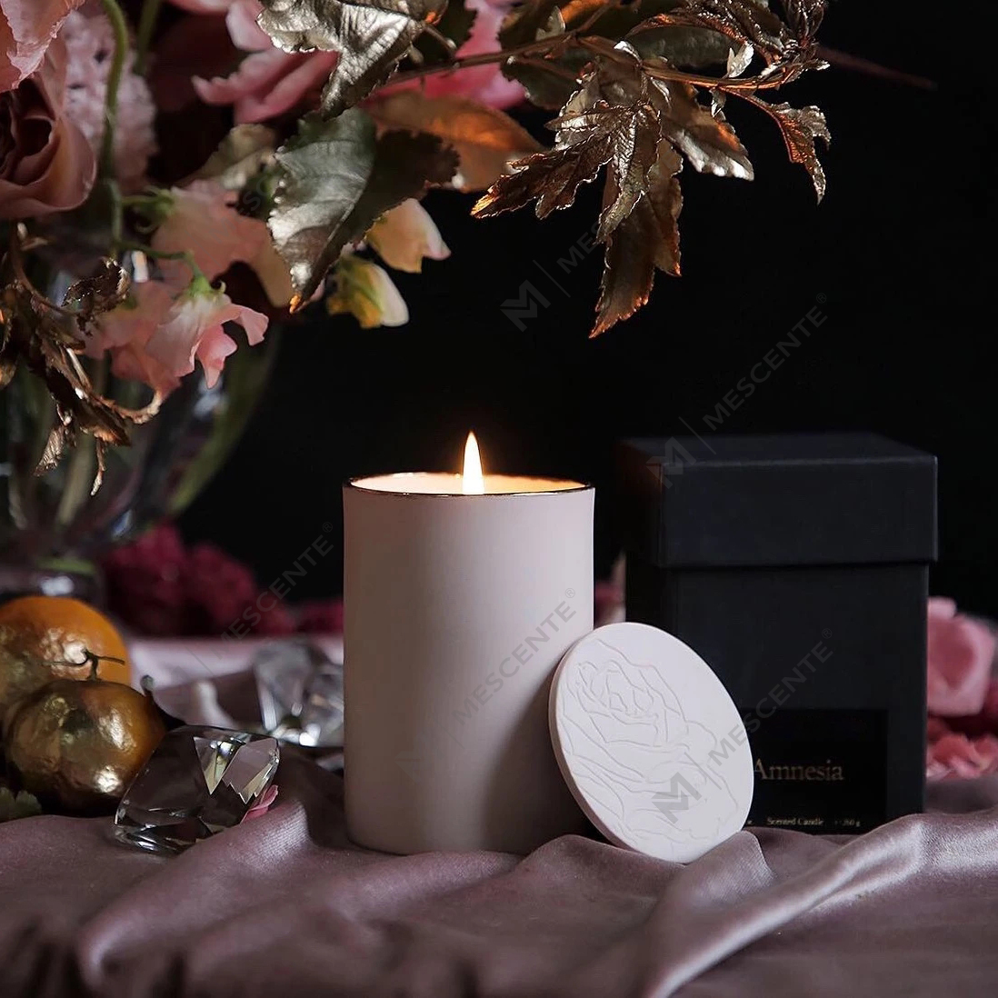 M&Olent Lupum Luxuriae Vitri Holder Vilis Odoris Odoris Olei Candelis Donum Set Cum Logo