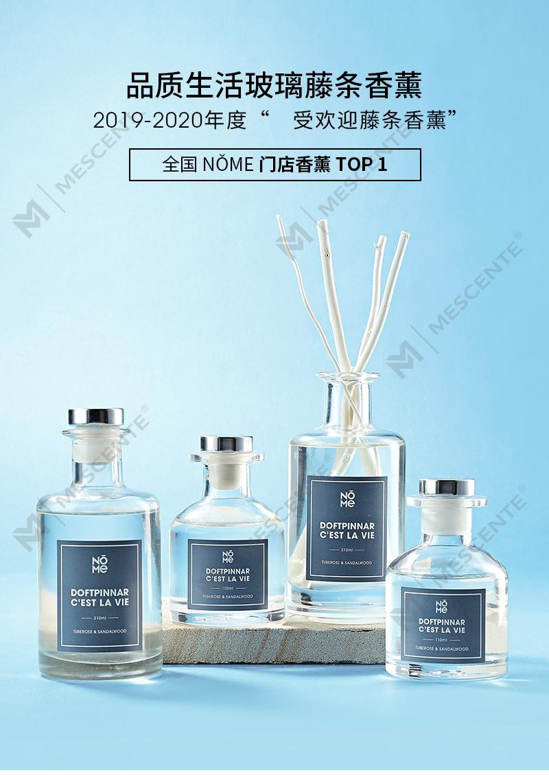 M&Scent Wholesale Luxuria Glass Bottle 2025 New Arrival Latest Design Reed Diffuser