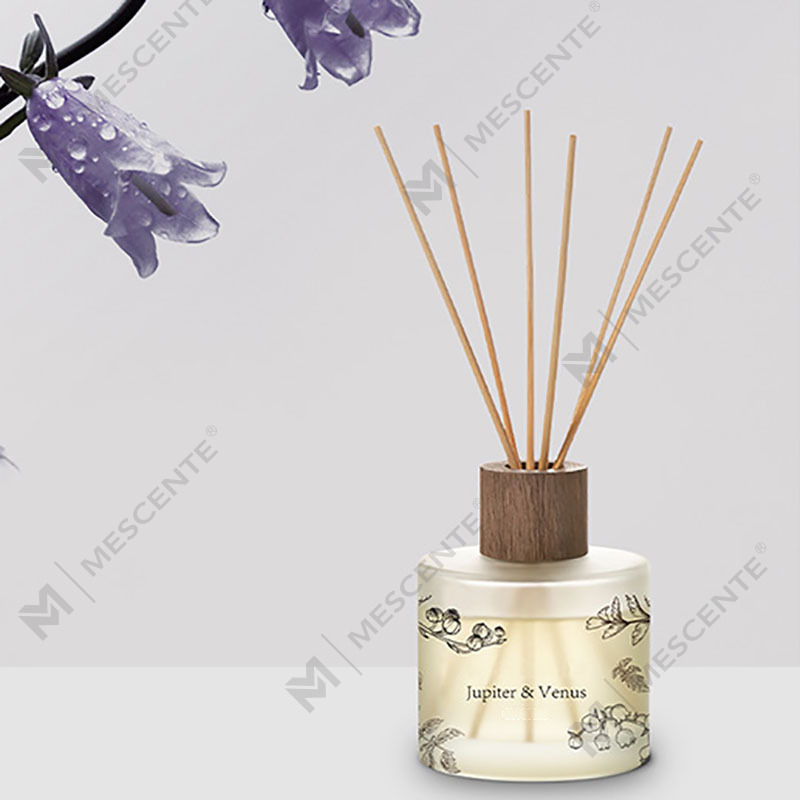 M&Scent Wholesale Luxuria Custom Decorative Amber Glass No Fire Unique Transparent Floral Aroma Reed Diffuser