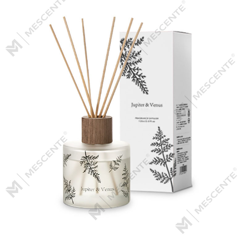 M&Scent Wholesale Luxuria Custom Decorative Amber Glass No Fire Unique Transparent Floral Aroma Reed Diffuser