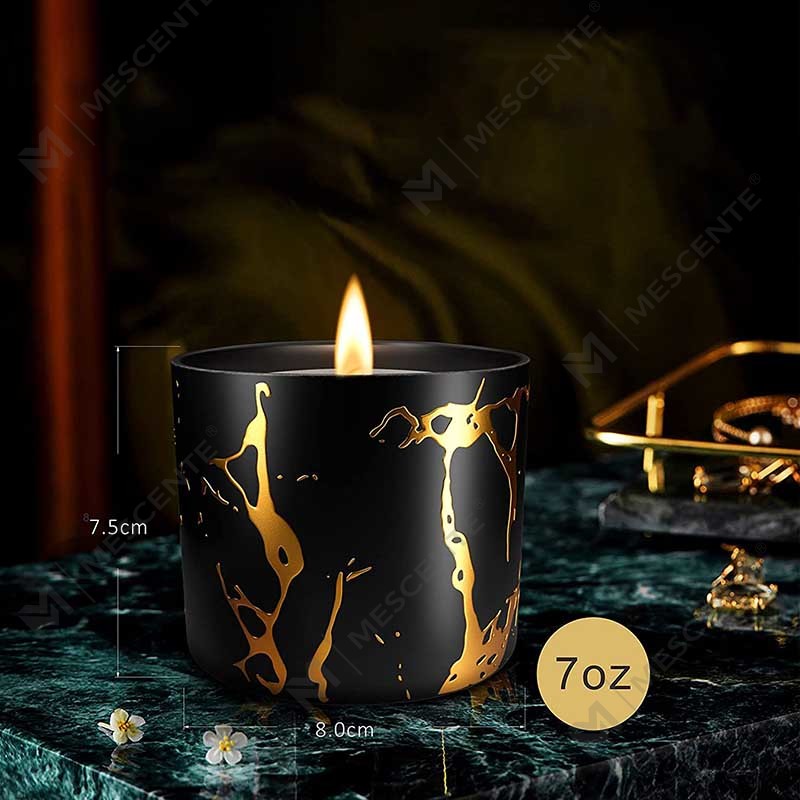 Luxuria Big Size Custom Personalized Ceramic Home Decor Cereal Gold Candle Jar Handmade Soy Cera odorata Candles dona Set