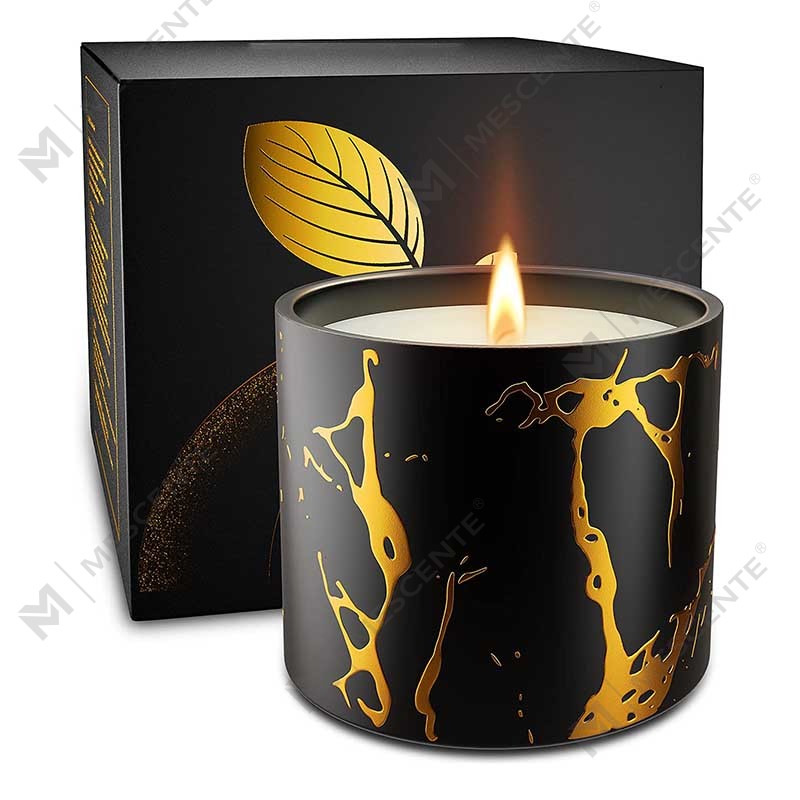 Luxuria Big Size Custom Personalized Ceramic Home Decor Cereal Gold Candle Jar Handmade Soy Cera odorata Candles dona Set