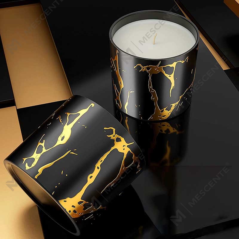 Luxuria Big Size Custom Personalized Ceramic Home Decor Cereal Gold Candle Jar Handmade Soy Cera odorata Candles dona Set