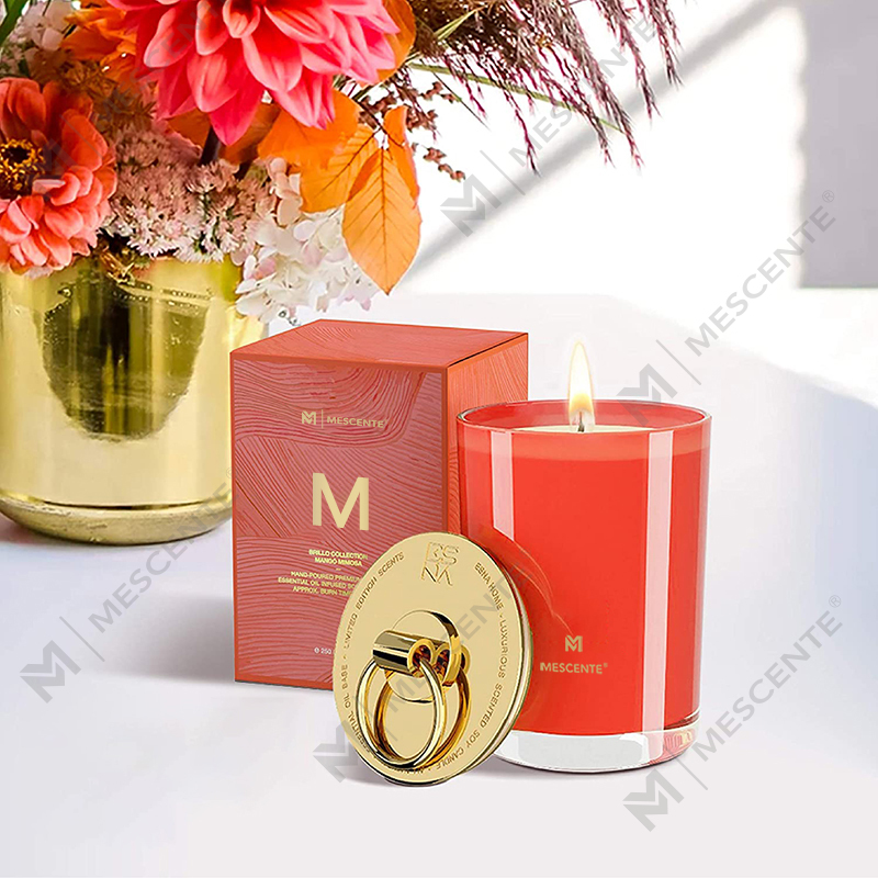 M&Solent Luxuria Alba Soy Cera Logo Proprium Nuptiale Candele Solent, Custom Camp Candle