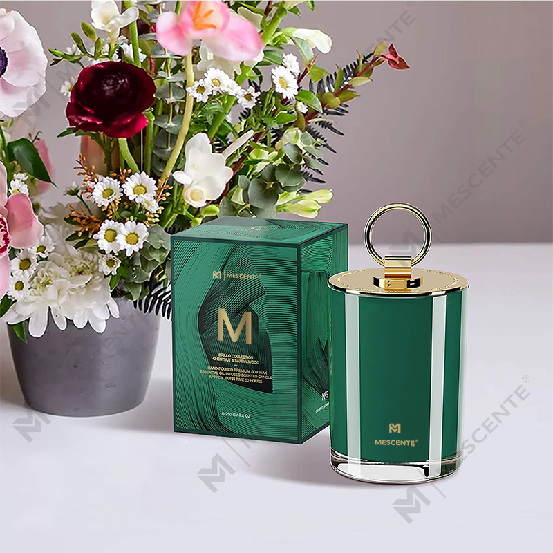 M&Solent Luxuria Alba Soy Cera Logo Proprium Nuptiale Candele Solent, Custom Camp Candle