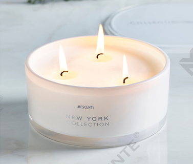 Mescente Wholesale Private Label Glass Jar 3 Wick 100% Soy Cera odorata Candle