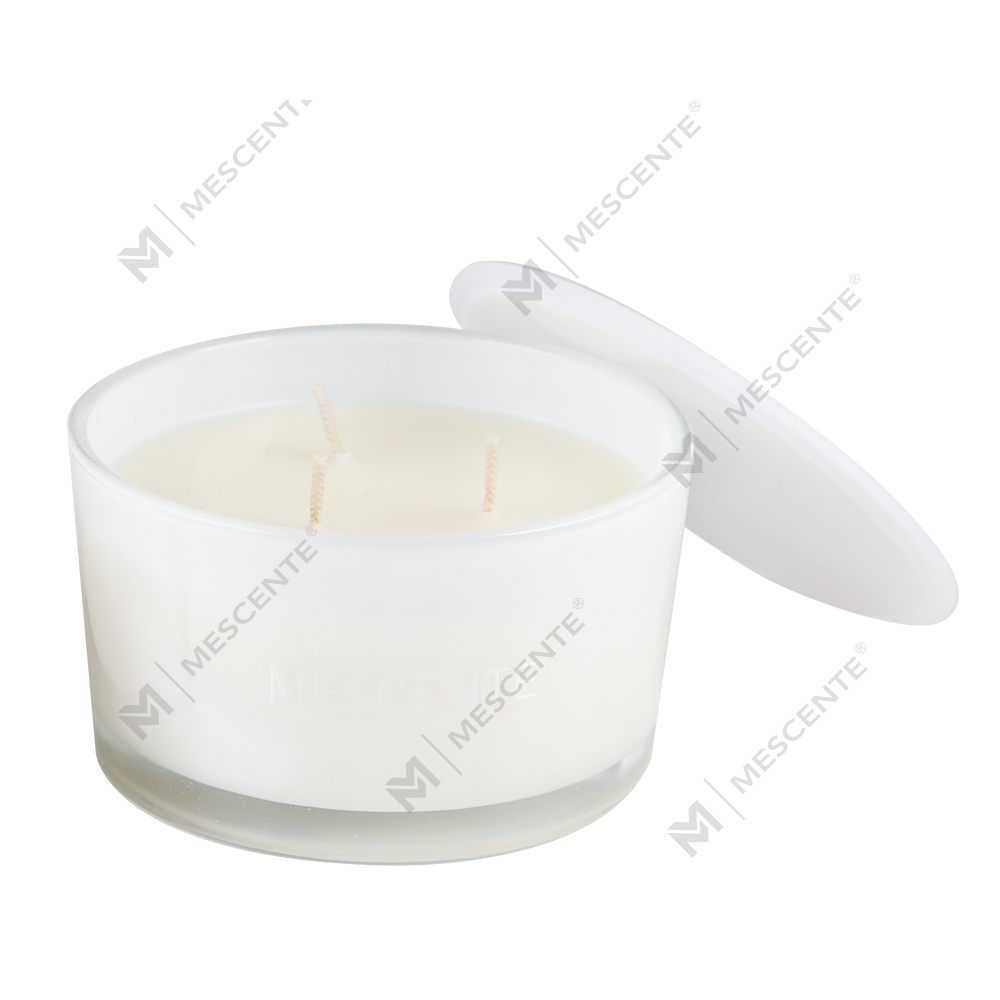 Mescente Wholesale Private Label Glass Jar 3 Wick 100% Soy Cera odorata Candle