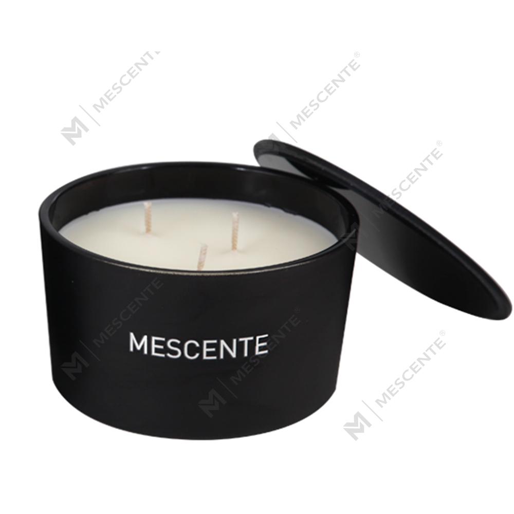 Mescente Wholesale Private Label Glass Jar 3 Wick 100% Soy Cera odorata Candle