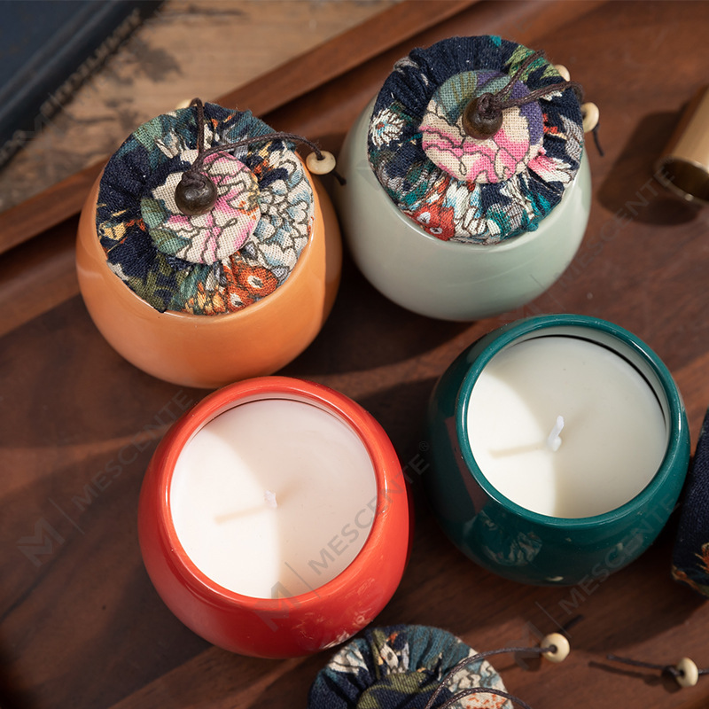 M&Olent Luxuria Decoration Bulk Order Ceramic Column Aromatherapy Paraffin Candle