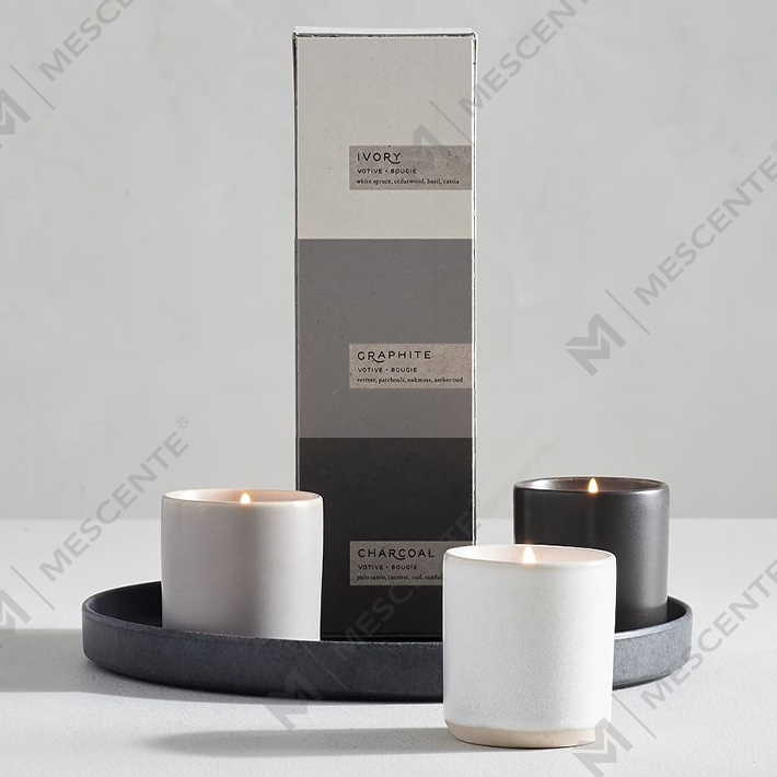 Custom Private Label Luxuria Ceramic Scented Candle Gift Set A29218-Valuables