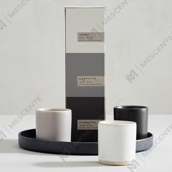 Custom Private Label Luxuria Ceramic Scented Candle Gift Set A29218-Valuables