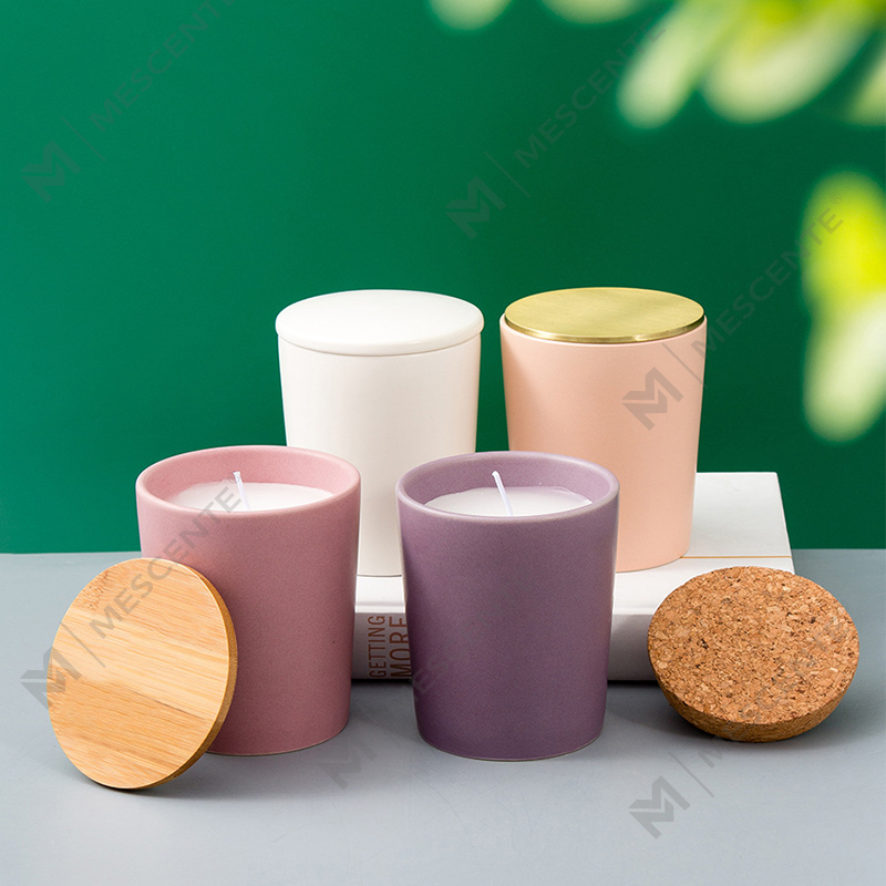 Luxuria nativus Ceramic Jars Secretum Label Citta Labeled odorata SOY Cera candelis arefactis floribus