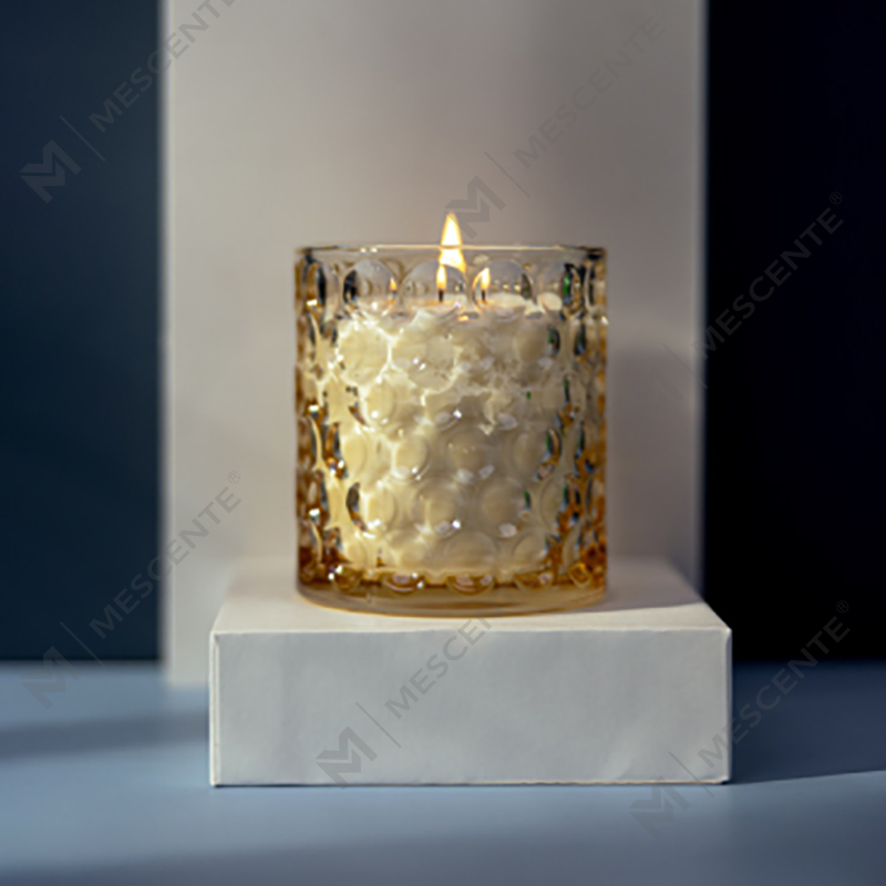 Nativus Luxuria Serena Colorata Vitri Soy Cera Secretum Label Citta Labeled Candelae odoratae cum floribus arefactis