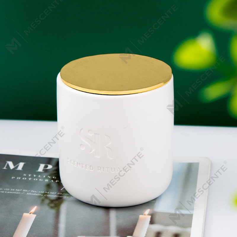 M&S odorem Custom Logo Cheap Ceramic Jars with ligneum Lids Candle, Cocoes Cera Luxuria Candles