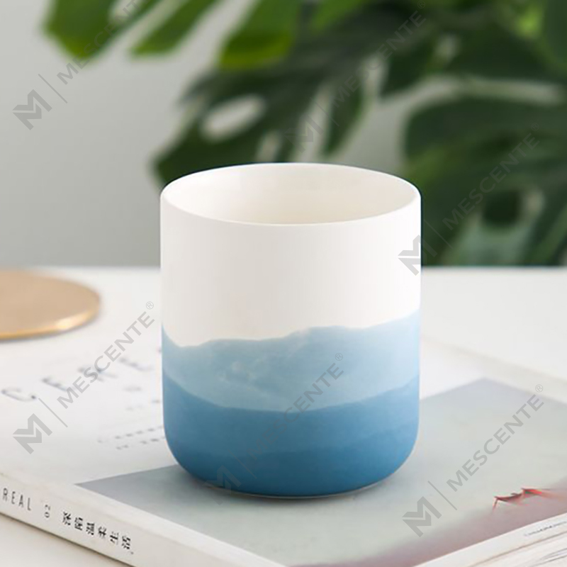 M&odor Decorrative Ceramic Blue and White Vase Taper Tealight Candle Holder, Lucernis et Candela Jars