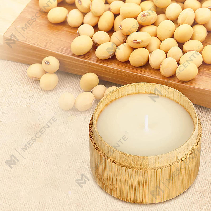 Bene olens Bamboo & Mare Salis Candelae pro Domo odorata, Soy Cera Organic Candle Set