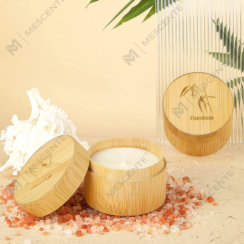 Bene olens Bamboo & Mare Salis Candelae pro Domo odorata, Soy Cera Organic Candle Set