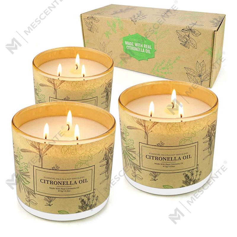 Aromatherapy Citronella Oil Candles Sets for Home Garden Patio Balcony