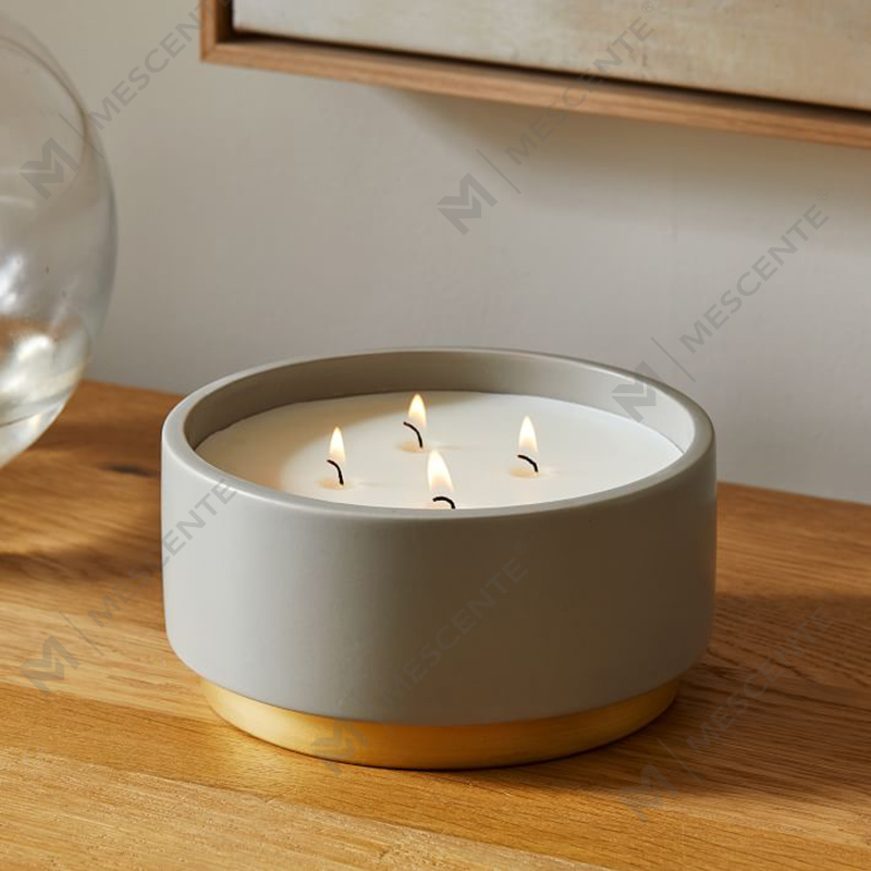 Privata Label Candelae odorata Domus Decoration, rhoncus 4 Wick Candelae odoratae Cum Crystal