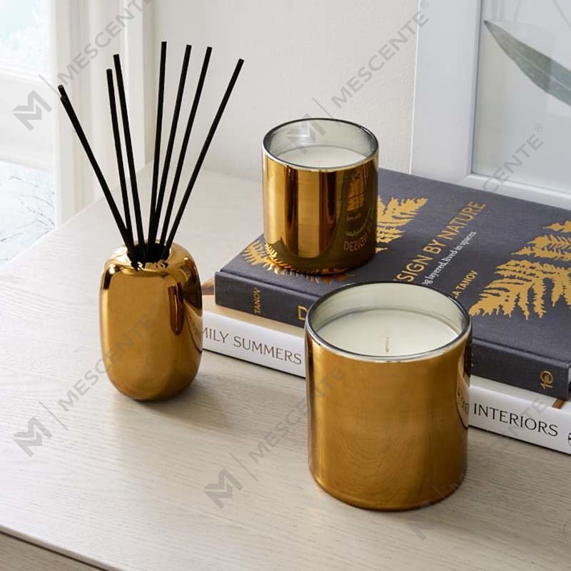 Luxuria Custom Aurum Print Logo Black Glass Jar Scented Soy Wax Candle Decoration Gift Set