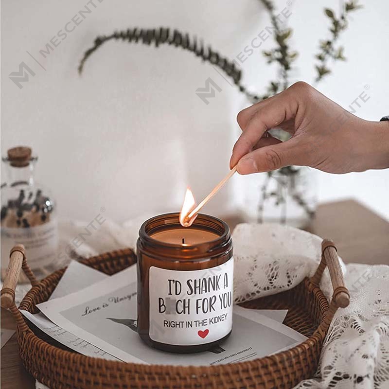 M&Scent 100% Natural Wax Christmas Candle for Home Gift Set, Candle odorated In Glass Jar With Metal Lid