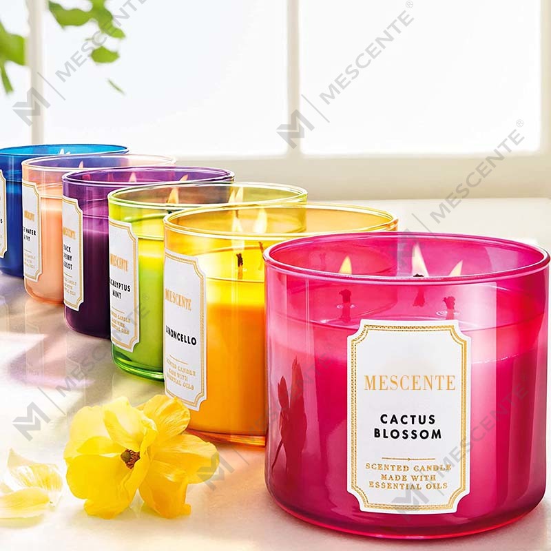 M&Solent manus 3 Wick Naturalis R Solent SOY Cera Candle Gift, Secretum Label Aromatherapy Crystal Candelae