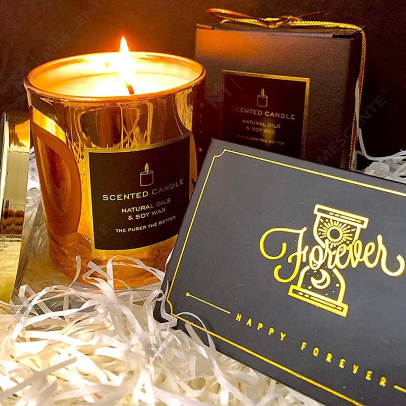 Novum Luxurious Highly Strong Scented Natural Soy Golden Metal palpebrata Rose Aurum Vitrum Relaxans Aromatherapy Candle