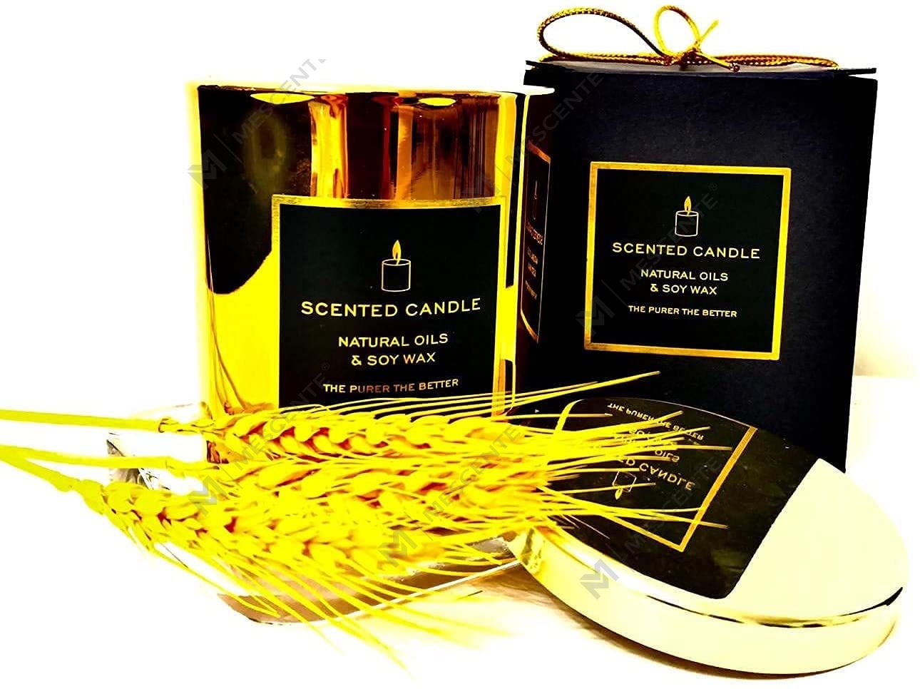 Novum Luxurious Highly Strong Scented Natural Soy Golden Metal palpebrata Rose Aurum Vitrum Relaxans Aromatherapy Candle