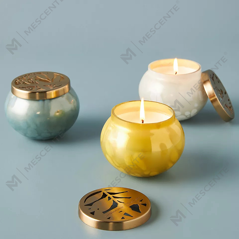 M&odor Private Label Custom Home Decoration Luxuria Glass Candle Jars Soy Cera odorata Candles Cum Lid
