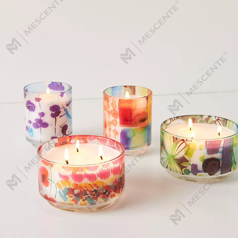 M&odore Luxuria Custom Decoration Private Label 3 Wick A Sunday Painter Glass Crystal Solented Soy Cera Candles