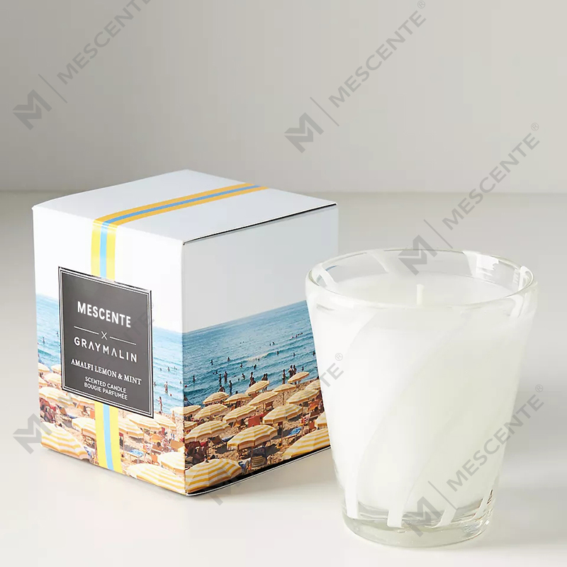M&Solent Luxuria Alba Soy Cera Privatum Logo Nuptialis Candelae odoratae