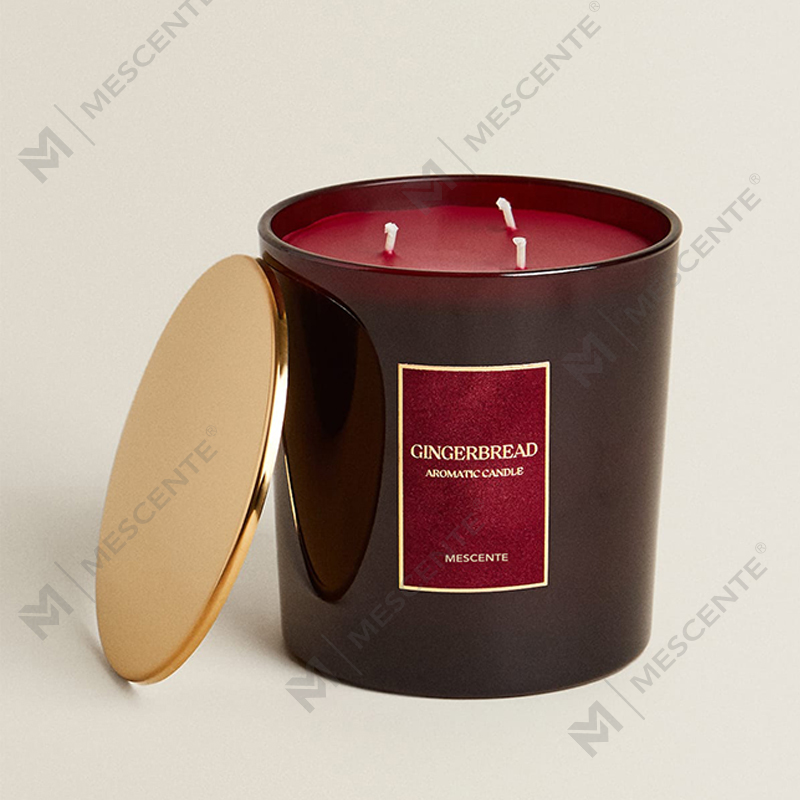 M&odore Custom Luxuria 3 Wicks Candles Privatum Secretum Label Nigrum Matte Vitri Candelae odoratae