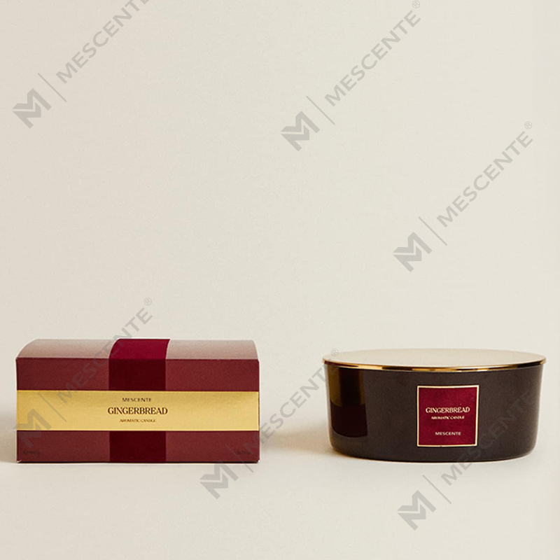 M&odore Custom Luxuria 3 Wicks Candles Privatum Secretum Label Nigrum Matte Vitri Candelae odoratae